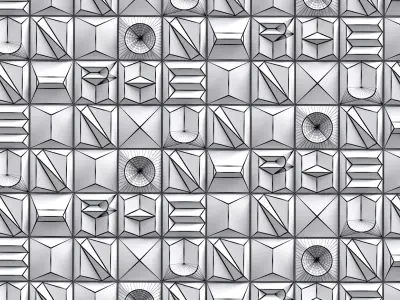 Letters 3d wall Low-poly 3D model