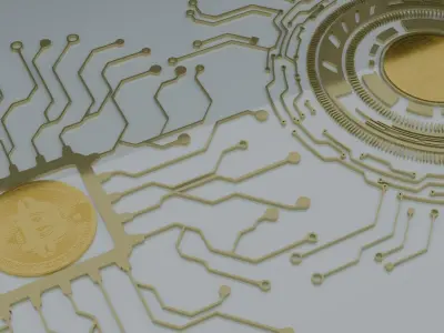 Bitcoin with modern 3D circuits 3D model