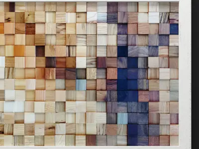 Mosaic wood panel 3D  3D model