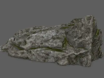 Ladder set of stairs on rock Low-poly 3D model