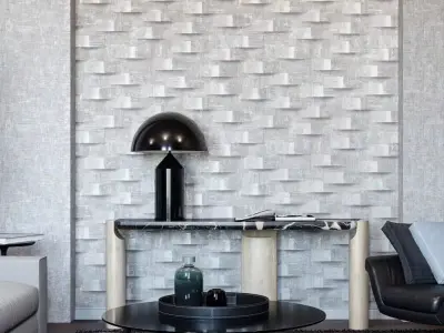 Silver Relief Block Wallpaper Texture