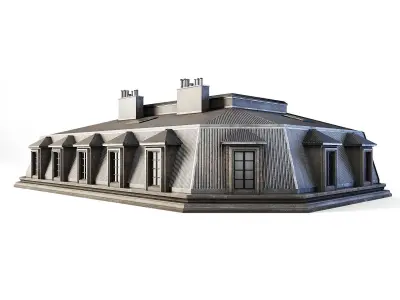 Tenement Building Roof Floor Low-poly 3D model