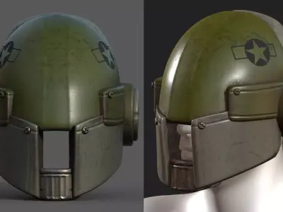 Helmet scifi military combat 3d model low poly  Low-poly 3D model