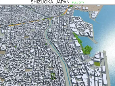 Shizuoka Japan 90km Low-poly 3D model