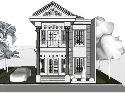 House 12x14m code 403- Sketchup 3D model