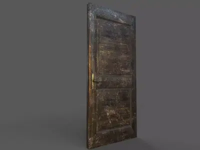 Old Wood Door Low-poly 3D model