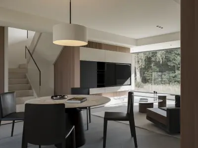 Modern living room dining room 3D model purchase