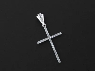 Diamond Cross Pendant 3D print or CNC model  3D print model