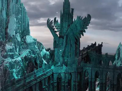 White Witches Castle Kit bash 3D model