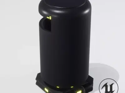 Bin Sci-Fi Low-poly 3D model