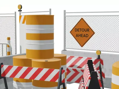 Traffic Props and Barricades Set Low-poly 3D model