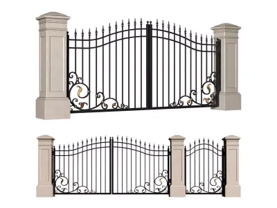 Gates in classic style Entrance Forged   3D model