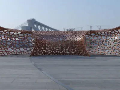 Futuristic pergola tunnel 3D model
