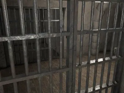 Modular Prison Hall and Rooms PBR Low-poly 3D model