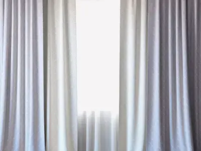 Curtains 30 Curtains with Tulle 3D model