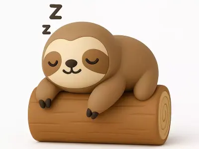 Sleepy Sloth Log 3D print model