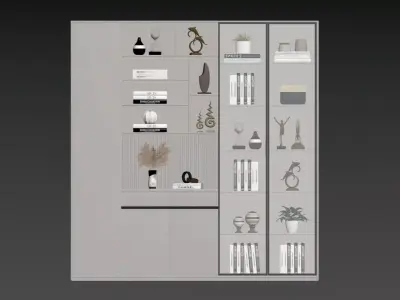 Modern Light Luxury Bookcase 3D model