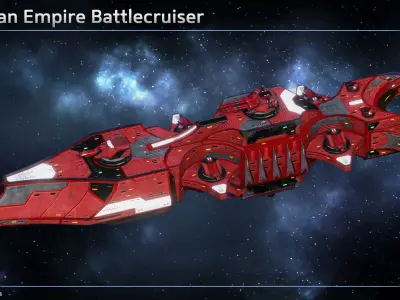 Spaceship Thaalian Empire Battlecruiser Low-poly 3D model