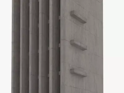 Brutalist Vent Grille 18 Low-poly 3D model