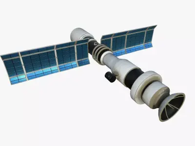 Satellite C07 Dirt Blue - SciFi Space Design Low-poly 3D model