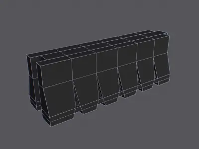 Red Traffic Barrier Low-Poly prop Low-poly 3D model