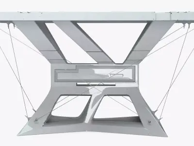 Table Sci-Fi Low-poly 3D model