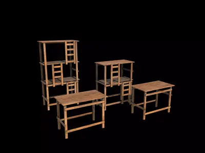 Wood Scaffolding 3D model