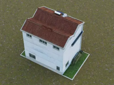Self-built Rural House Low-poly 3D model