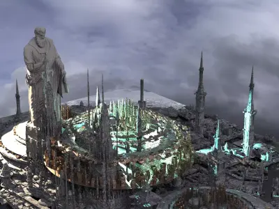 Zeus Temples advanced society Kit bash 3D model