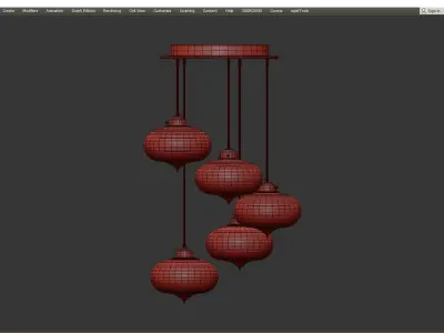 Circular 5 Minaret Low-poly 3D model