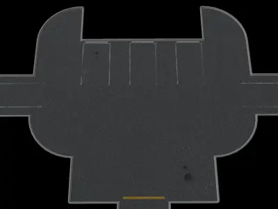 Asphalt Simple Tile Set Low-poly 3D model