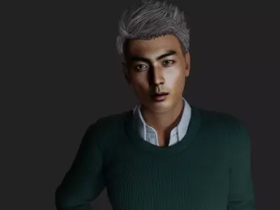 Serene Sage Oriental Elegance 3D Model 3D model