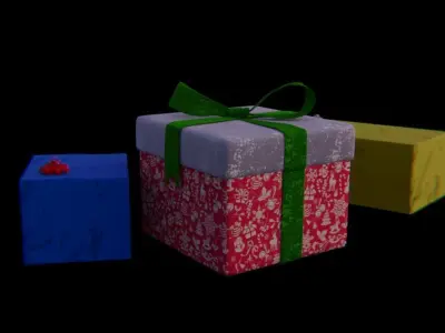 3D Christmas Time Wreath Scene 3D model