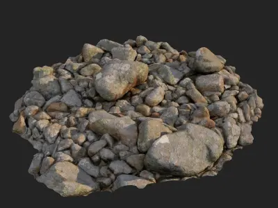 3d scanned nature stone 023 Low-poly 3D model