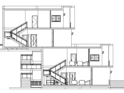 terrace house villa 3D model