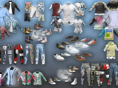 Clothing pack Low-poly 3D model