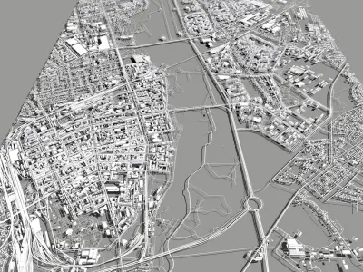 Cityscape Brest Belarus 3D model