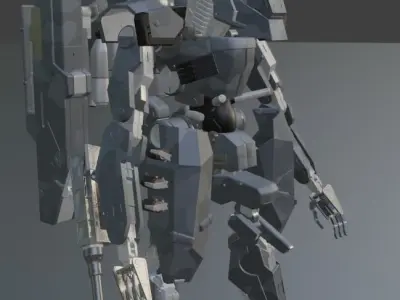 ROBOT with two legs Low-poly 3D model