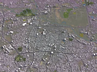 Vadodara - 3D City Model Low-poly 3D model