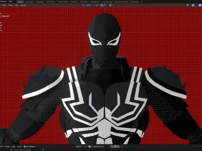 Agent Venom Toonshade rigged Blender Low-poly 3D model
