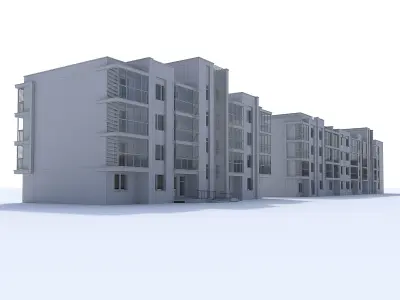 Residential building 3D model 14