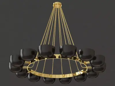 Callisto gold chandelier 3D model