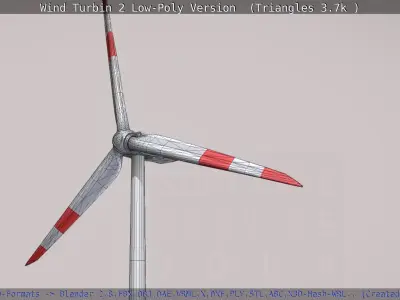 Rigged Wind Turbin 2 Low-Poly Version  Low-poly 3D model
