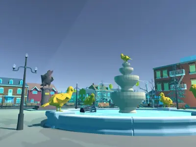 LOW POLY WORLD - SMALL CITY  Low-poly 3D model