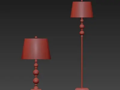 Sweet floor lamp and table lamp 3D model
