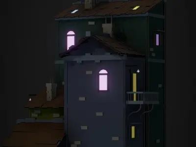 Low-poly building Low-poly 3D model purchase