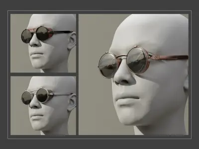 Realistic futuristic goggles 3D model