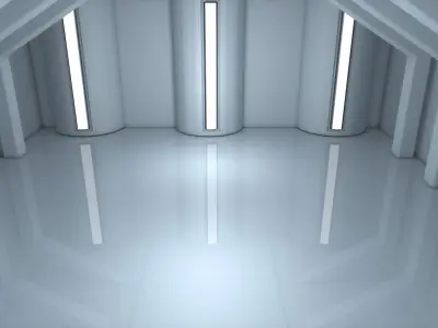 Sci Fi Room Low-poly 3D model 17