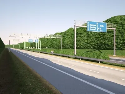 Tileable highway 01 3D model
