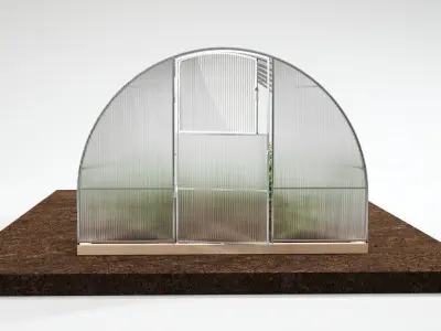 greenhouse made of glass and plastic 3D model